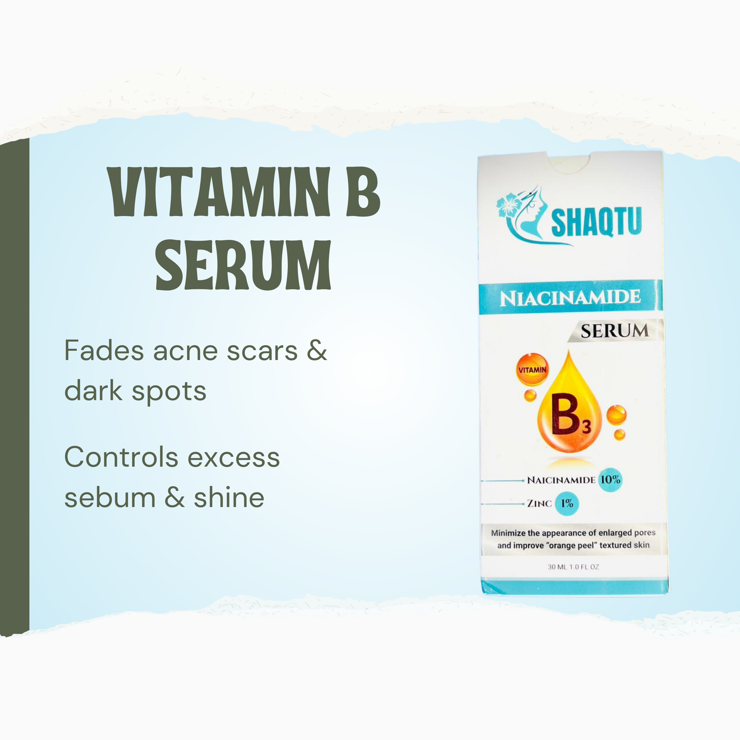 Niacinamide + Vitamin B Face Serum Instant Glow, Pore Tightening & Oil Control
